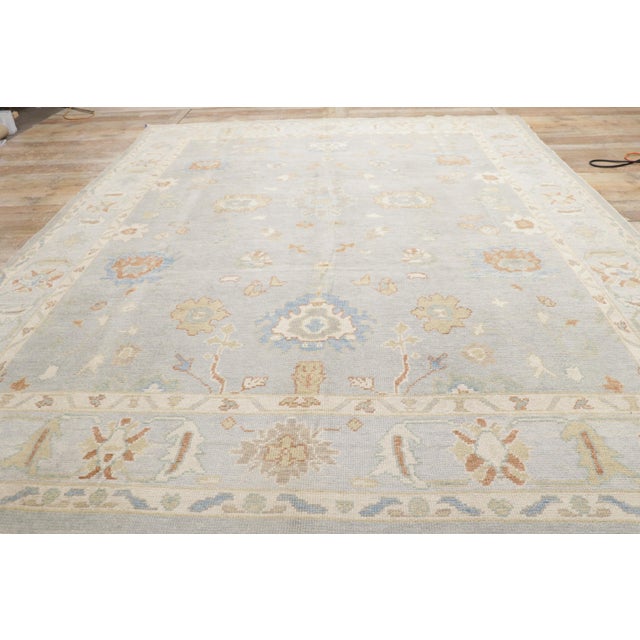 Vintage Modern Oushak Turkish Rug - 09'02 X 11'07 For Sale - Image 10 of 13
