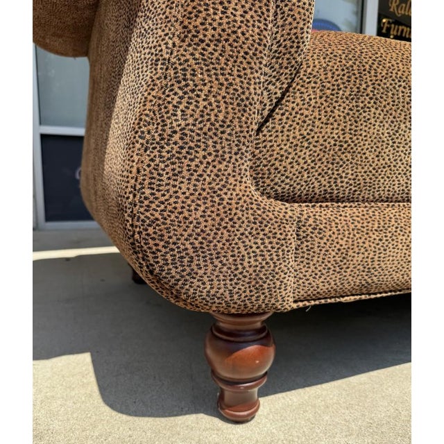 Late 20th Century Leopard Print Upholstered Chaise Lounge With Pillow For Sale - Image 10 of 10