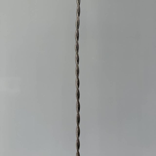 1930s Vintage White Opaline Bowl Pendant Lamp with Brass Fitting, 1930s For Sale - Image 5 of 12