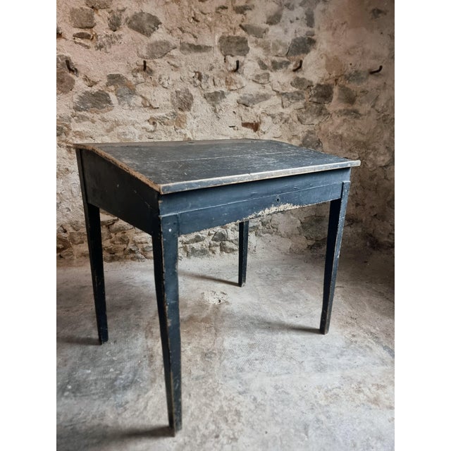 Rustic Antique French Black School Lift Top Desk, 1900s For Sale - Image 3 of 18