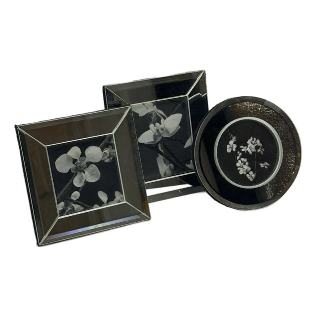 Restoration Hardware Mini Mirrored Picture Frames – Set of 3, Modern Minimalist Design For Sale