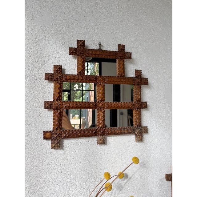 Tramp Art Mirror Frames, 1890s, Set of 2 For Sale - Image 6 of 18