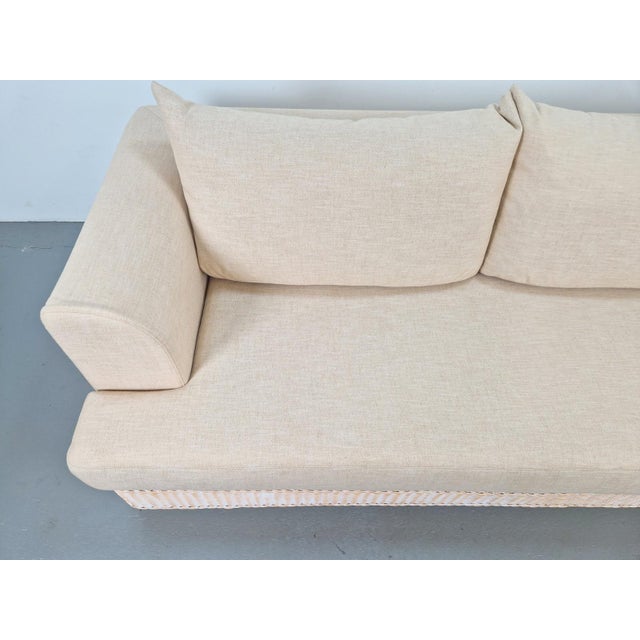 Modern Outdoor Wicker Linen Sofa by DFN SRL for Dolcefarniente Leda, Italy For Sale - Image 9 of 16