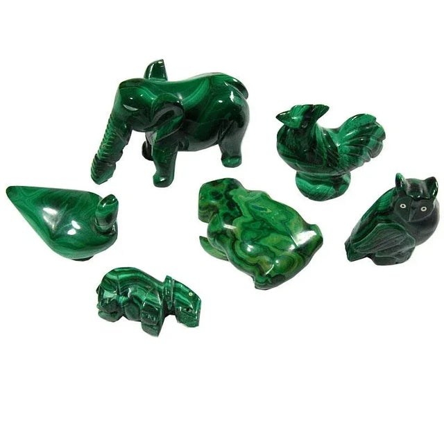 Vintage Malachite Figurines, 1970s, Set of 6 For Sale - Image 10 of 10