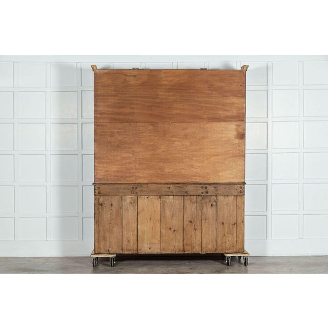 Brown 19th Century English Ebonised Pine Breakfront Housekeepers Cabinet For Sale - Image 8 of 14
