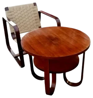 Set of Armchair & Coffee Table Set by Giuseppe Pagano & Gino Maggioni for Gino Maggioni, 1940s