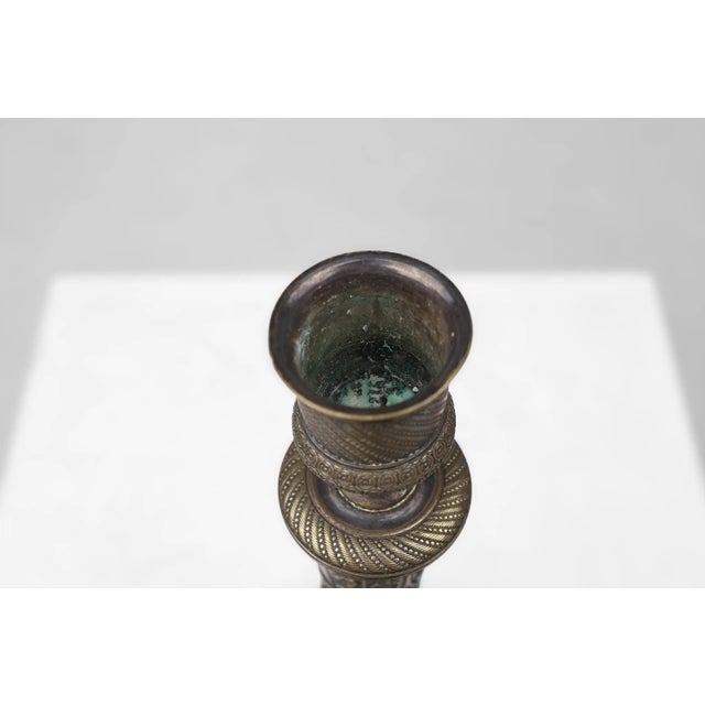 Large French Silvered Copper Candlestick, 1890s For Sale - Image 5 of 10