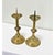 Dimensions: 14” H x 5 ¾” W x 5 ¾” D A pair of Dutch, heavy brass candlesticks from the 1800s. Rather primitive in design...