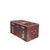 Oriental Mother of Pearl Graphic Reddish Brown Wood Trunk Chest Box For Sale - Image 4 of 7