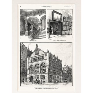 Art Institute of Chicago, Michigan Avenue and Monroe Street Original Print, 1880 For Sale