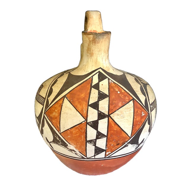 Native American Acoma Pueblo Dual-Spout Wedding Vessel For Sale - Image 4 of 7