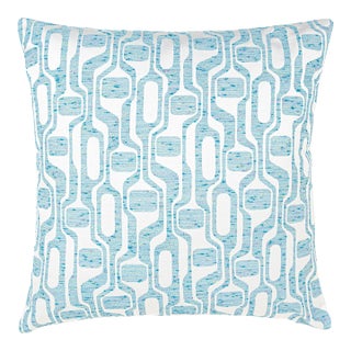 The House Of Scalamandré Telly Square Pillow In Blueskies For Sale