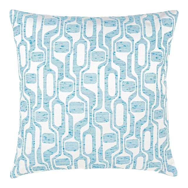 The House Of Scalamandré Telly Square Pillow In Blueskies For Sale
