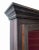 Antique wooden showcase with original wavy glass door. Varnish surface is distressed and could use surface restoration....