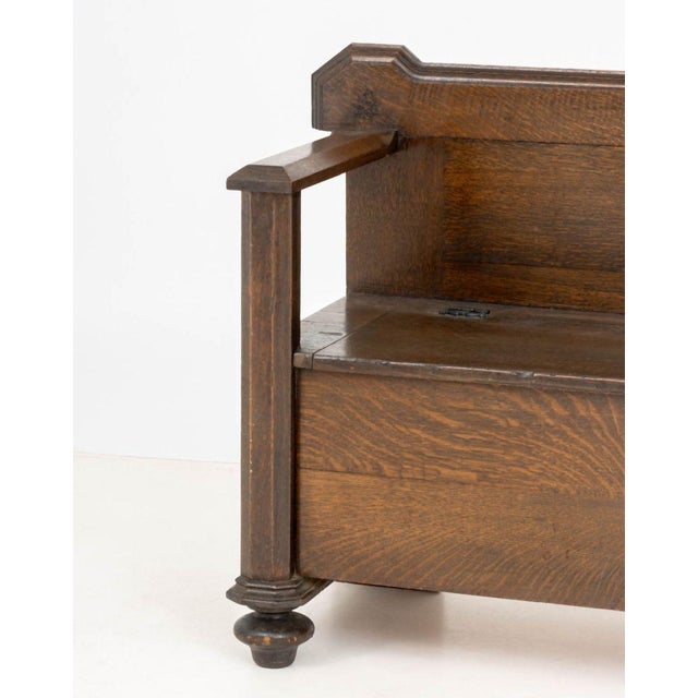Arts & Crafts Arts & Crafts Oak Hall Bench, 20th C. For Sale - Image 3 of 7