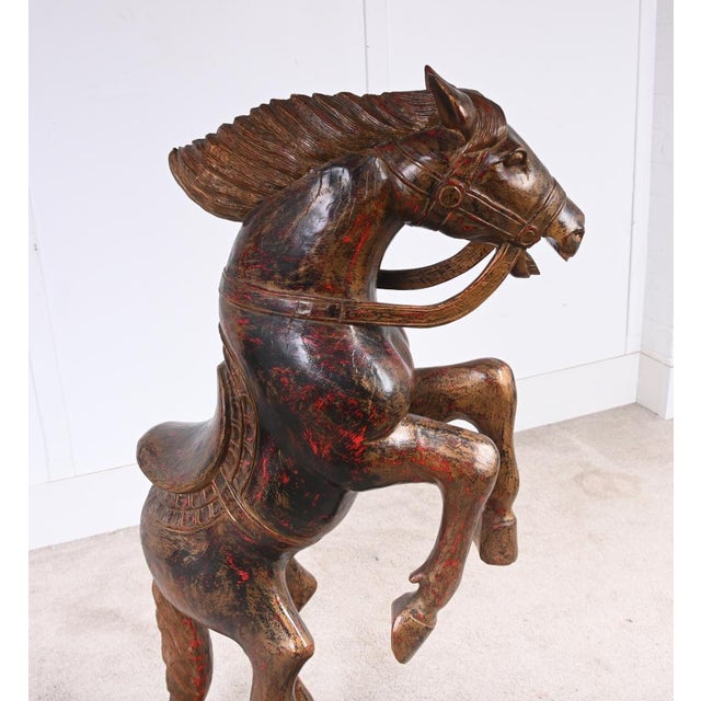 1920s Italian Florentine Rearing Horse Statue, 1920s For Sale - Image 5 of 10