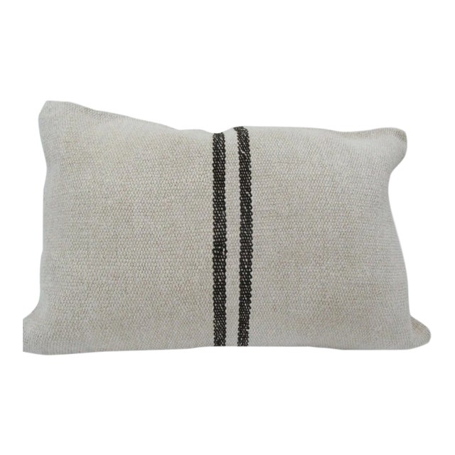 Handmade Striped Kilim Pillow Cover For Sale