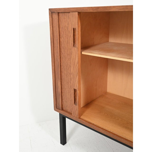 Wood Vintage Scandinavian Sideboard with Roller Door, 1960s For Sale - Image 7 of 13