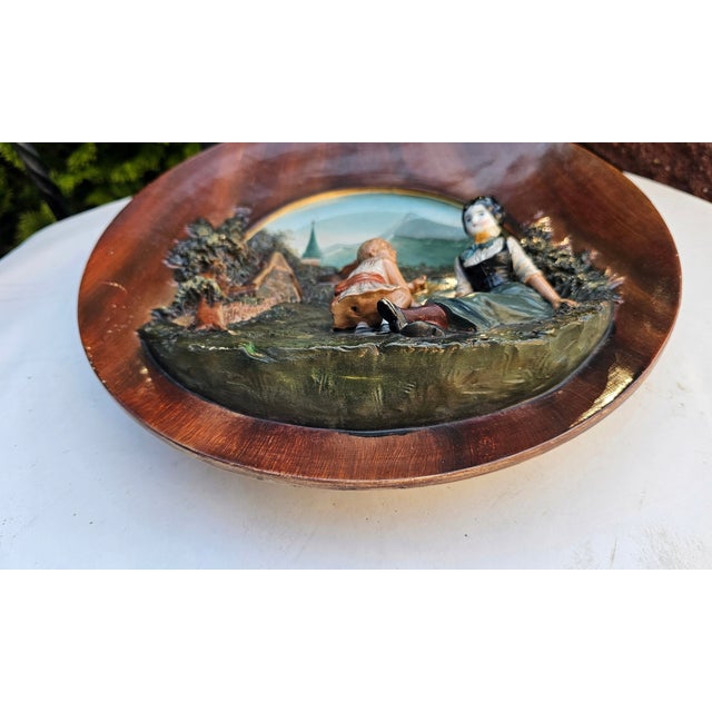 Bas-relief plaque, terracotta, 1920s–1930s, Austria, signed "DEP", dimensions: diameter 34.5 cm, height 5 cm.
