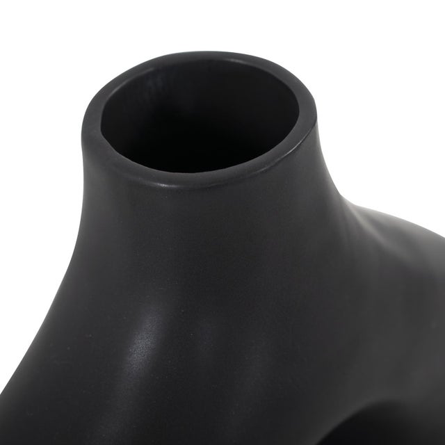 2020s Beltram Black Modern Styled Ceramic Footed Vase For Sale - Image 5 of 9