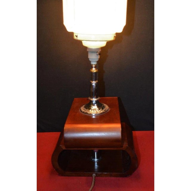 Mid-Century Modern Danish Wood and Glass Table Lamp, 1960s For Sale - Image 4 of 18