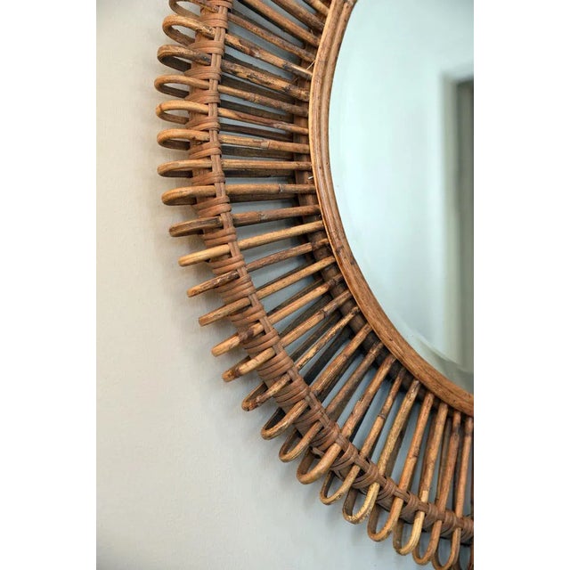 Modern The 'Oculus' Round Rattan Mirror For Sale - Image 3 of 5