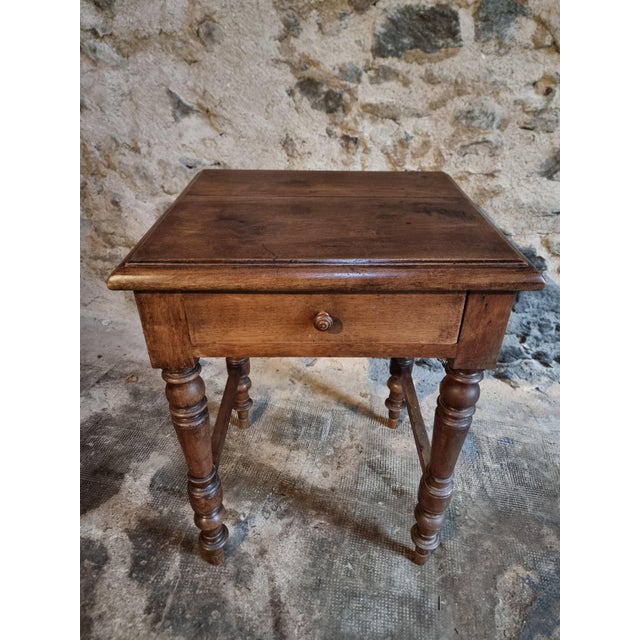 Antique French Louis Philippe Style Walnut Side Table, 1870-1900 For Sale - Image 13 of 15