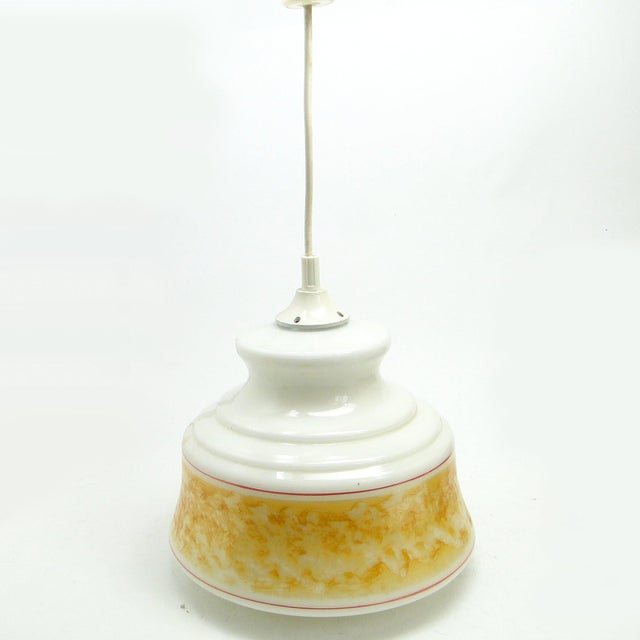 Brass and Glass Pendant Lamp from Polam, 1980s For Sale - Image 4 of 6