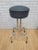 Mid 20th Century Vintage Industrial Swivel Bar Stools Newly Reupholstered in a Charcoal Wool - 3 Piece Set For Sale - Image 5 of 8