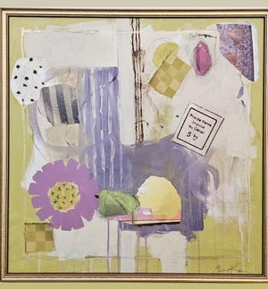 5 Francs Abstract Collage Painting