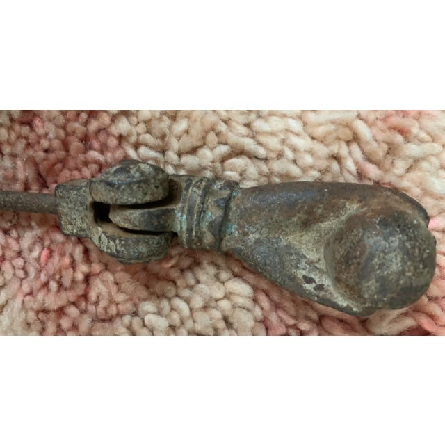 Antique Mid 19th Century French Victorian Cast Iron Hand Knocker For Sale - Image 4 of 5