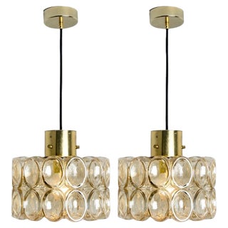 Glass Pendants attributed to Helena Tynell for Glashütte Limburg, 1965, Set of 2 For Sale