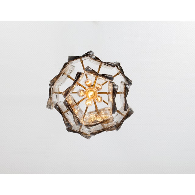 1970s Murano Smoked Glass Pendant Light attributed to Kalmar, Austria, 1970s For Sale - Image 5 of 9