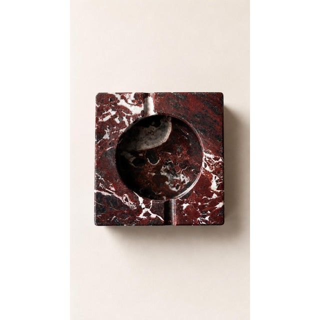 Brutalist marble ashtray and cigar holder.
