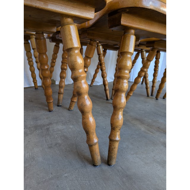 Vintage Tyrolean Farmhouse Heart Cutout Wooden Dining Chairs, 1970s, Set of 8 For Sale - Image 9 of 18