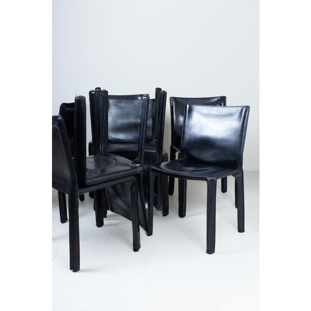 1970s B 412 D11 CAB Chairs by Mario Bellini for Cassina, 1977, Set of 10 For Sale - Image 5 of 18