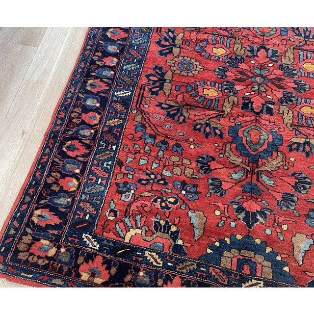 Antique 1910s Persian Lilihan Rug 5.7' X 6.8' (174cm X 207cm) For Sale - Image 9 of 9