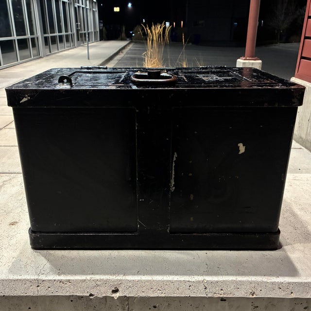 Quartermaster's Iron Strongbox Circa 1942 For Sale - Image 11 of 12