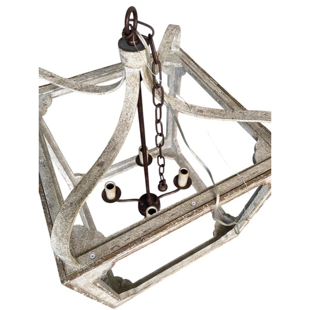 Antique White Nadia Cube Chandelier, Large For Sale - Image 8 of 10