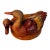 Asian Folk Art Duck Wicker Lidded Basket For Sale
