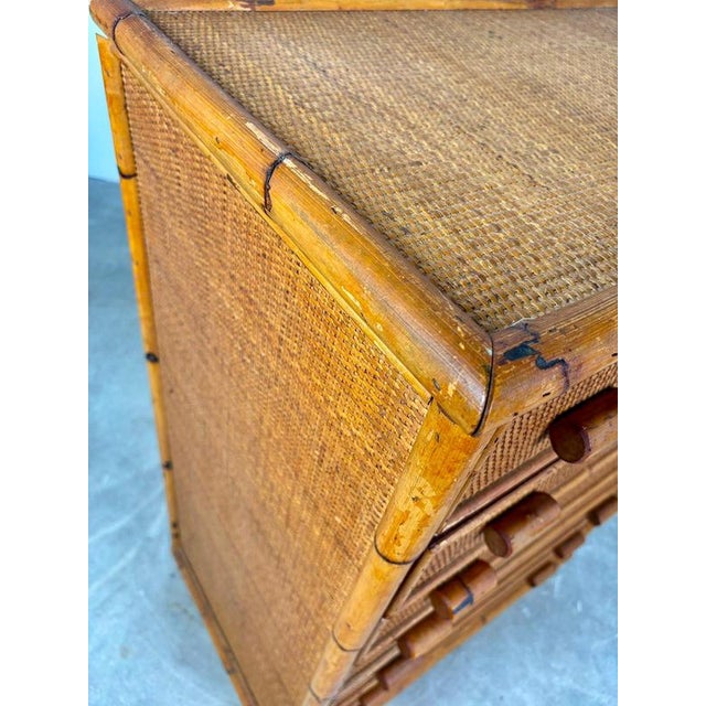 1960s Bamboo and Rattan Chest of Drawers, Italy, 1960s For Sale - Image 5 of 10
