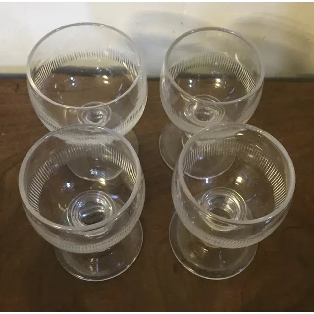 Set 4 antique Georgian Anglo Irish cut lead crystal wine glasses or rummers - early 19th century. Exceptional quality and...