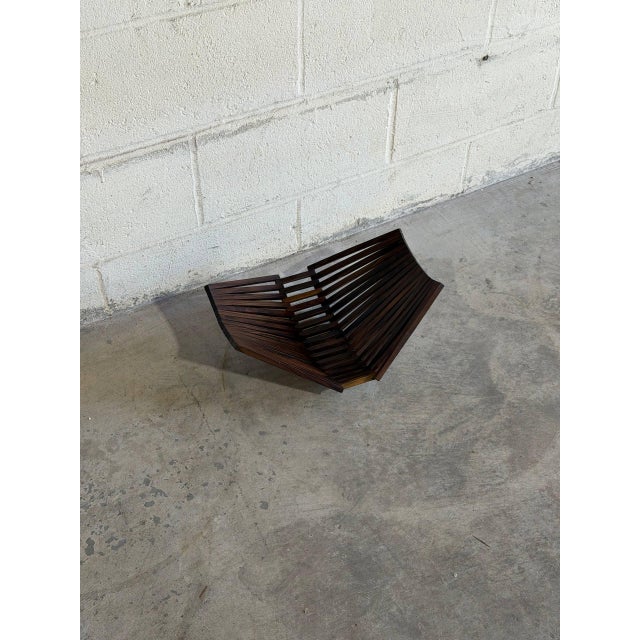 Wood Vintage Danish Modern Sculptural Rosewood Folding Fruit Bowl Centerpiece For Sale - Image 7 of 8