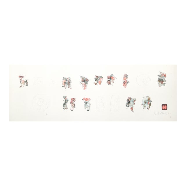 Untitled - Figure Studies Ii, Signed Lithograph With Intaglio Etching by Lebadang (Aka Hoi) For Sale
