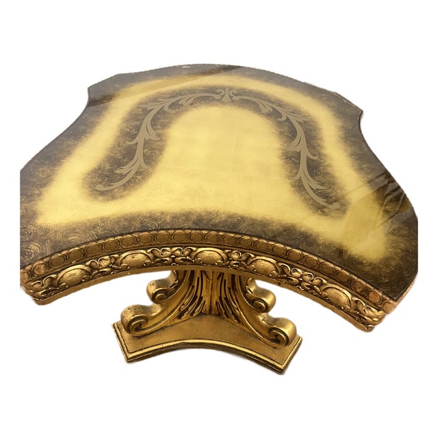 1950s Hollywood Regency Side Table Guilt Gold For Sale