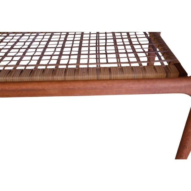 Danish Teak Coffee Table with Wicker Magazine Shelf from Trioh, 1960 For Sale - Image 9 of 16
