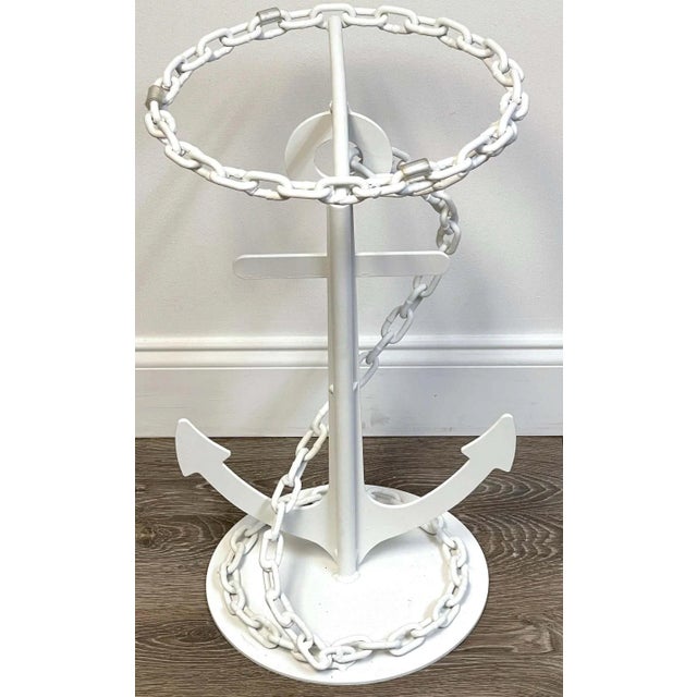 Silver Mid 20th Century Post WWII Modern Wrought Iron Anchor & Chain Yacht Side Tables - A Pair For Sale - Image 8 of 10