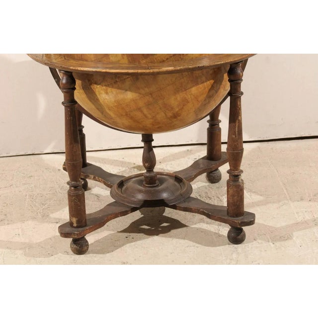 Wood 19th Century Italian Heavily Foxed Globe on Wood Stand For Sale - Image 7 of 10