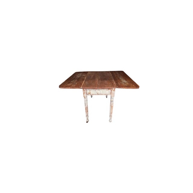 Wood Antique Drop Leaf Table For Sale - Image 7 of 10