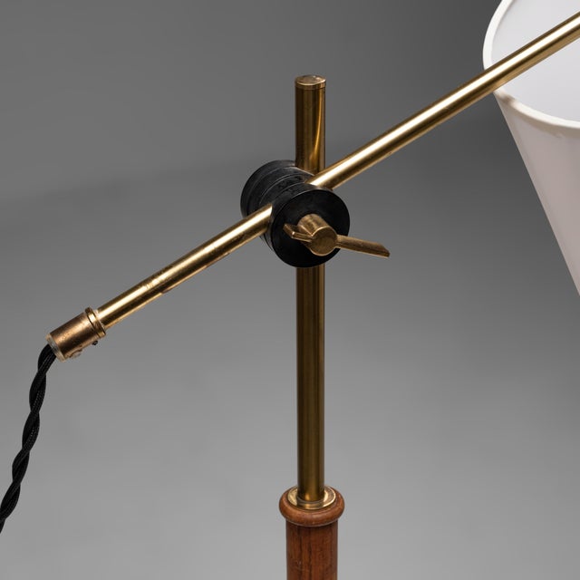 1960s Brass and Wood Table Lamp from Falkenbergs Belysning, Sweden, 1960s For Sale - Image 5 of 12